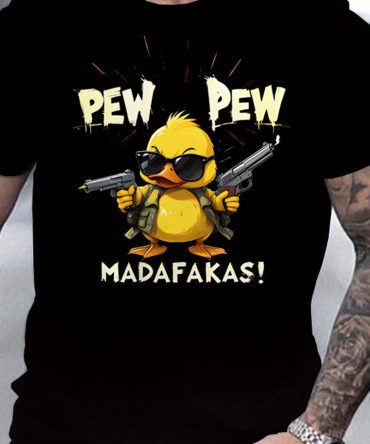 Fun Duck Pattern T-shirt - Breathable And Moisture Absorbing Polyester Fiber, Casual Round Neck Short Sleeve, Men's Summer Fashion Top