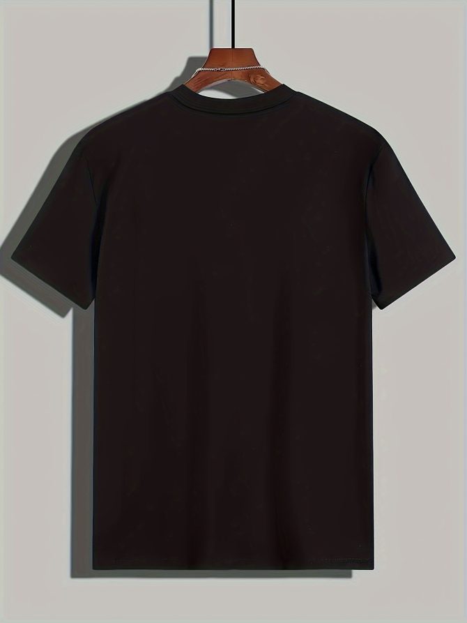 Men's Adventure Pattern Novelty T-shirt - Casual Round Neck Polyester Fiber Blended Short Sleeve T-shirt - Image 8