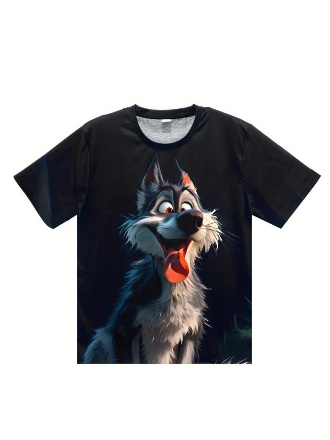 Men's 3D Wolf Print T-shirt - Casual Round Neck, Short Sleeved, Breathable Polyester - Perfect For Summer Outdoor And Casual Wear - Image 10