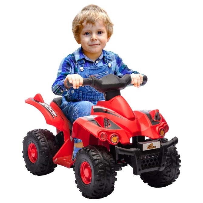 Qaba Kids ATV, 6V 4 Wheeler Kids Quad Car, Battery Powered Electric Ride on Toy with Music for Boys & Girls Ages 2-6 Years, Red - Image 10