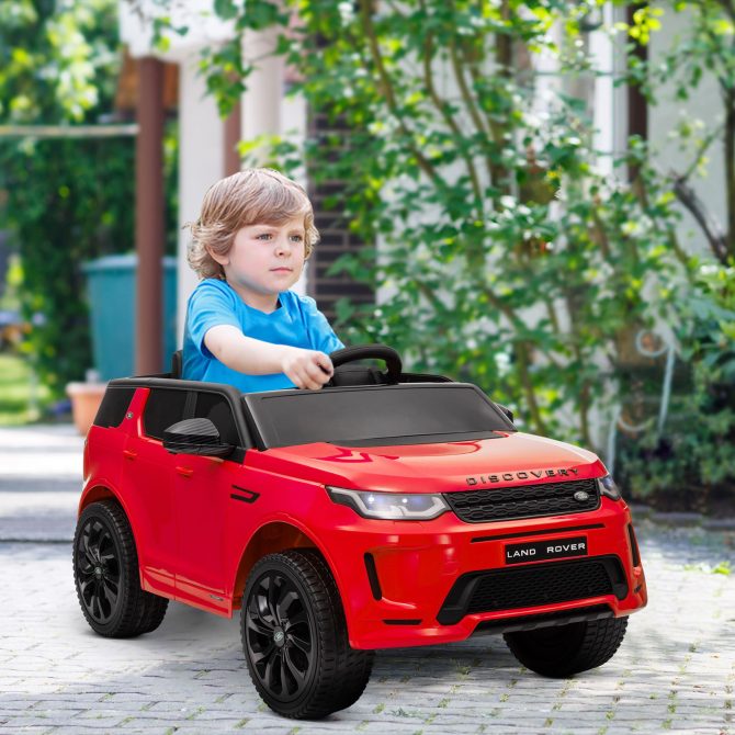 Qaba Land Rover Discovery Sport Licensed 12V Kids Ride on Car, Battery Powered Kids Electric Car with Remote Control, Soft Start, LED Lights, Music Horn, 3 Speeds, Red - Image 8