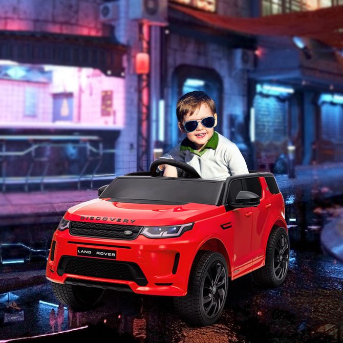 Qaba Land Rover Discovery Sport Licensed 12V Kids Ride on Car, Battery Powered Kids Electric Car with Remote Control, Soft Start, LED Lights, Music Horn, 3 Speeds, Red - Image 9