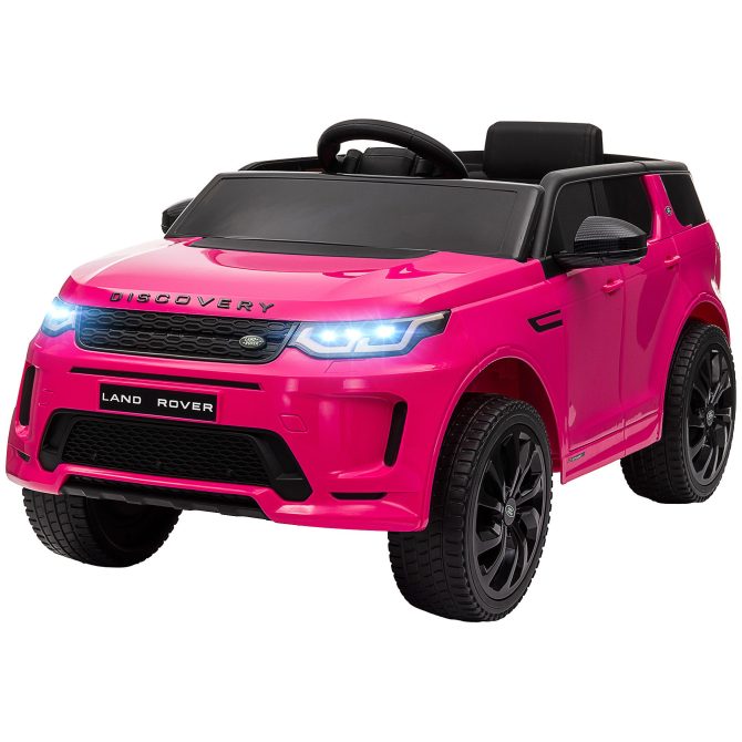 Qaba Land Rover Discovery Sport Licensed 12V Kids Ride on Car, Battery Powered Kids Electric Car with Remote Control, Soft Start, LED Lights, Music Horn, 3 Speeds, Pink - Image 10