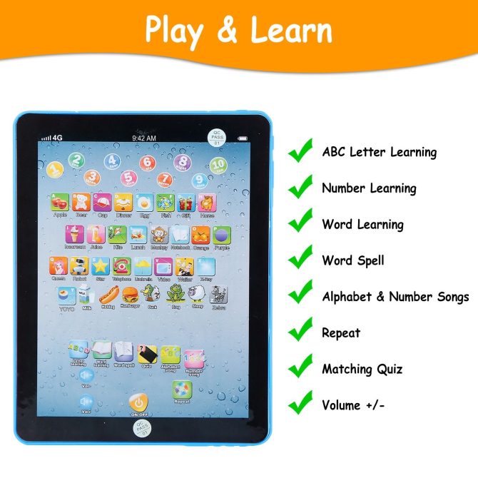 Baby Learning Tablet Educational Mini Pads Toys Touch Learn Toddler Tablet For ABC Numbers Words Gift - Image 2