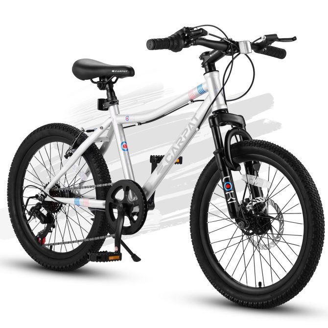 S20101 20 Inch Kids' Bike, Boys Girls Mountain Bike Ages 8-12, 7 Speed Teenager Children Kids' Bicycles, Front Suspension Disc Brake Rear V-Brake, High Steel Frame - Image 2
