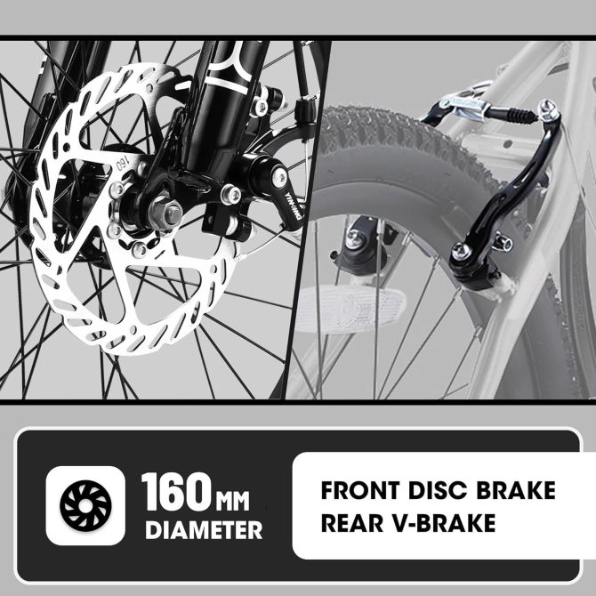 S20101 20 Inch Kids' Bike, Boys Girls Mountain Bike Ages 8-12, 7 Speed Teenager Children Kids' Bicycles, Front Suspension Disc Brake Rear V-Brake, High Steel Frame - Image 5