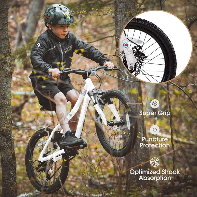 S20101 20 Inch Kids' Bike, Boys Girls Mountain Bike Ages 8-12, 7 Speed Teenager Children Kids' Bicycles, Front Suspension Disc Brake Rear V-Brake, High Steel Frame - Image 8