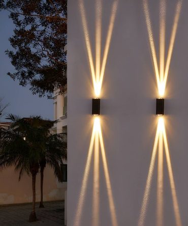 LED Waterproof Outdoor 3 Beams Wall Light, Outdoor Landscape Lights, Garden Patio Back Yard Front Door Wall Lamp