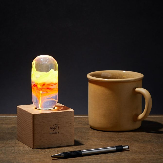 EP LIGHT FLAME LED Bulb Table Lamp, Vintage Style Wooden Table Lamp For Livingroom Bedroom - Image 10