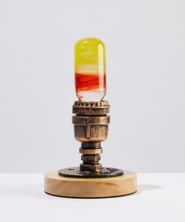 EP LIGHT FLAME LED Bulb Table Lamp, Vintage Style Wooden Table Lamp For Livingroom Bedroom