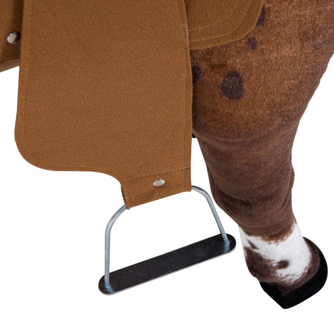 Qaba Sound-Making Ride On Horse for Toddlers 3-5, with Neighing and Galloping Sound, Stuffed Animal Horse Toy for Kids with Padding, Soft Feel, Brown - Image 5