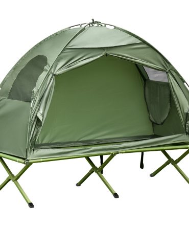 Outsunny Camping Tent Cot, Single Person Folding Cot Combo, Off-Ground Tent, Covered Outdoor Bed with Carry Bag for Hiking, Camping
