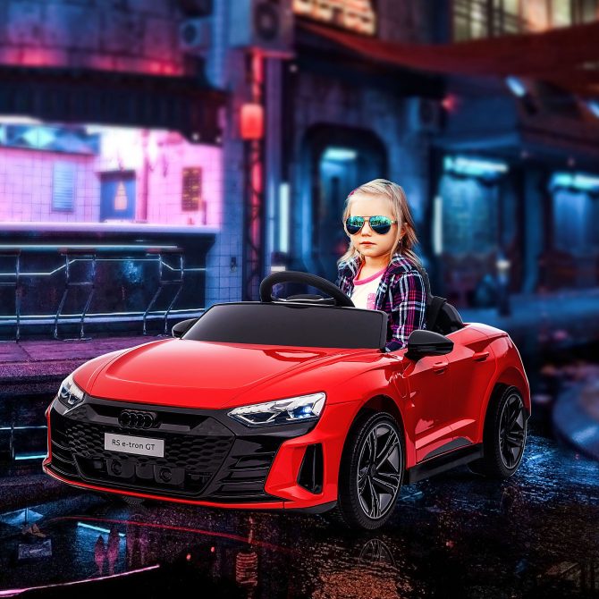 Aosom Kids Ride on Car, 12V Licensed Audi RS E-tron GT 3.1 MPH Electric Car for Kids, Ride-on Toy for Boys and Girls with Remote Control, 4 Wheels with Suspension, Horn, Music, Lights, Red - Image 8