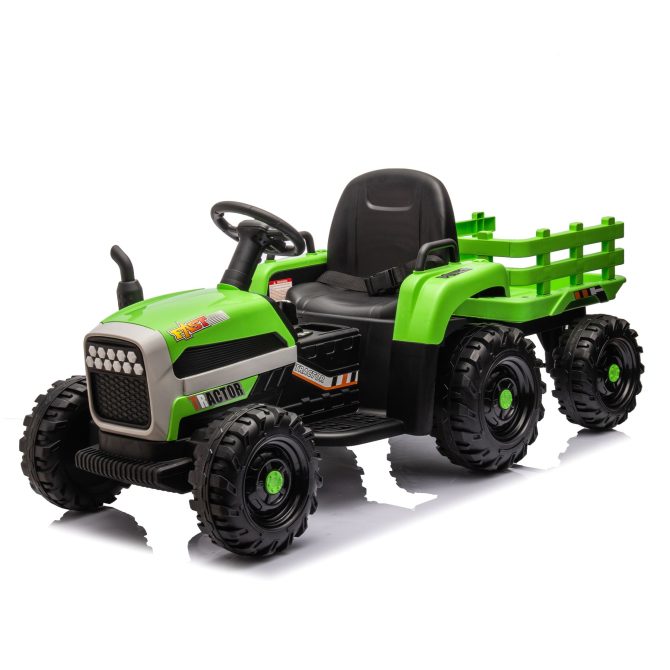 Ride on Tractor with Trailer,24V Battery Powered Electric Tractor Toy, 200w*2motor 1.86-4.97MPH/Remote Control,electric car for kids,Three speed adjustable,USB,MP3 ,Bluetooth,LED light, safety belt. - Image 2