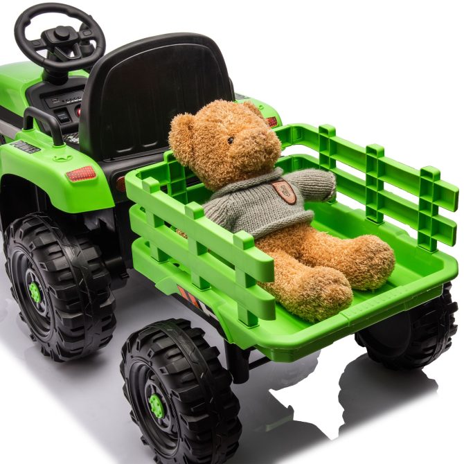 Ride on Tractor with Trailer,24V Battery Powered Electric Tractor Toy, 200w*2motor 1.86-4.97MPH/Remote Control,electric car for kids,Three speed adjustable,USB,MP3 ,Bluetooth,LED light, safety belt. - Image 18