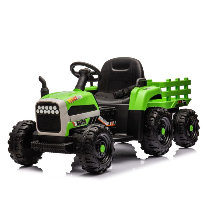 Ride on Tractor with Trailer,24V Battery Powered Electric Tractor Toy, 200w*2motor 1.86-4.97MPH/Remote Control,electric car for kids,Three speed adjustable,USB,MP3 ,Bluetooth,LED light, safety belt. - Image 3