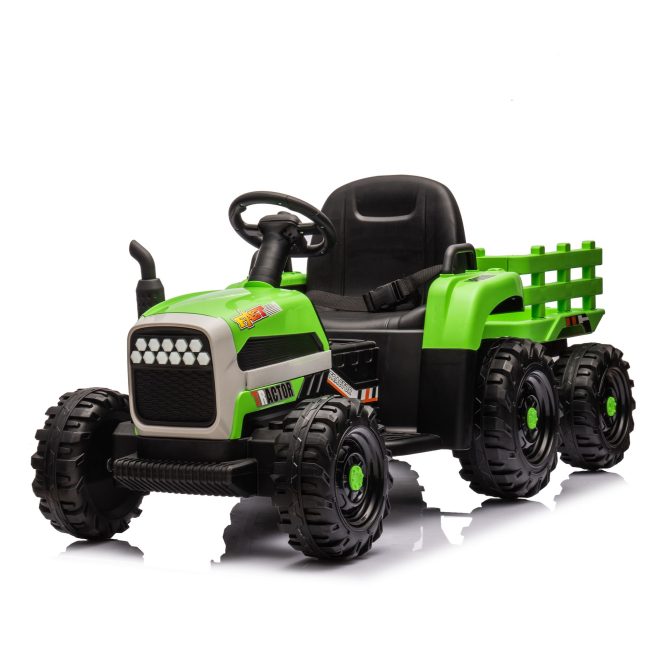 Ride on Tractor with Trailer,24V Battery Powered Electric Tractor Toy, 200w*2motor 1.86-4.97MPH/Remote Control,electric car for kids,Three speed adjustable,USB,MP3 ,Bluetooth,LED light, safety belt. - Image 4