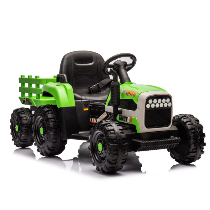 Ride on Tractor with Trailer,24V Battery Powered Electric Tractor Toy, 200w*2motor 1.86-4.97MPH/Remote Control,electric car for kids,Three speed adjustable,USB,MP3 ,Bluetooth,LED light, safety belt. - Image 9