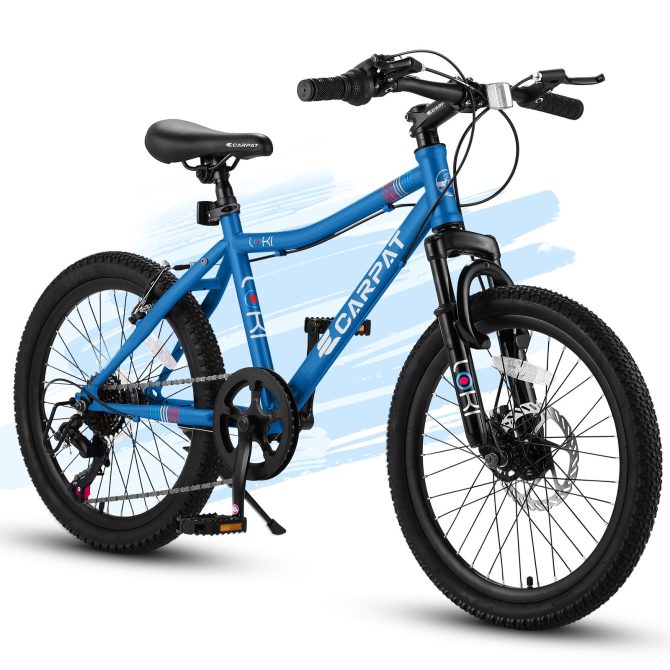S20101 Ecarpat 20 Inch Kids Bike, Boys Girls Mountain Bike Ages 8-12, 7 Speed Teenager Children Kids' Bicycles, Front Suspension Disc U Brake, 14 Inch Height Steel Frame - Image 2