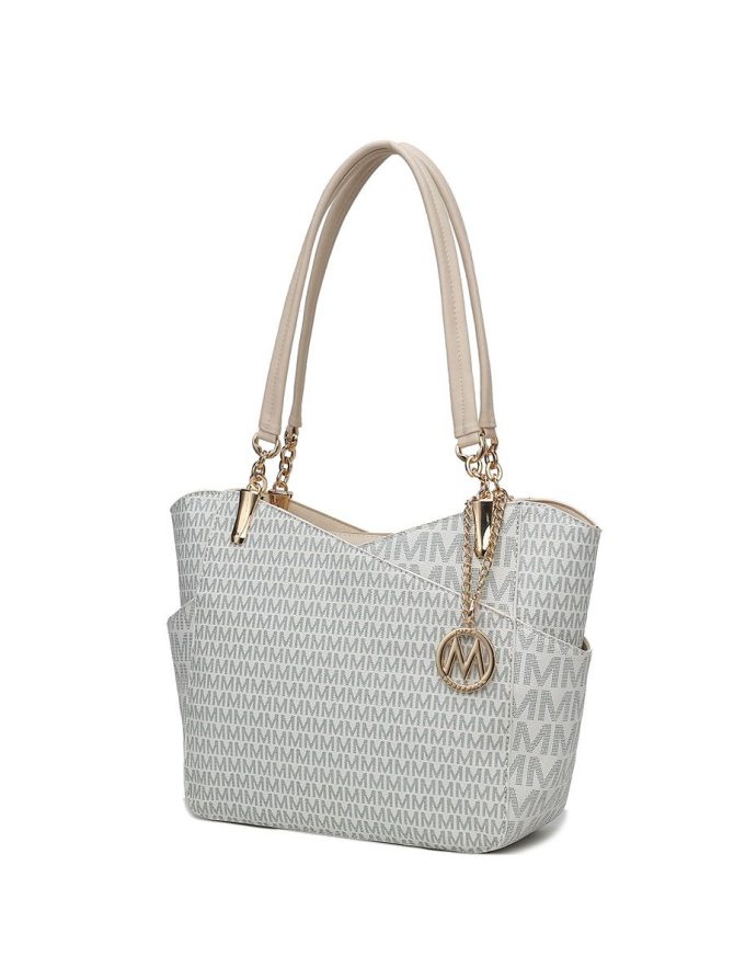 MKF Collection Jules M Logo Printed Vegan Leather Women Tote Bag by Mia k - Image 75