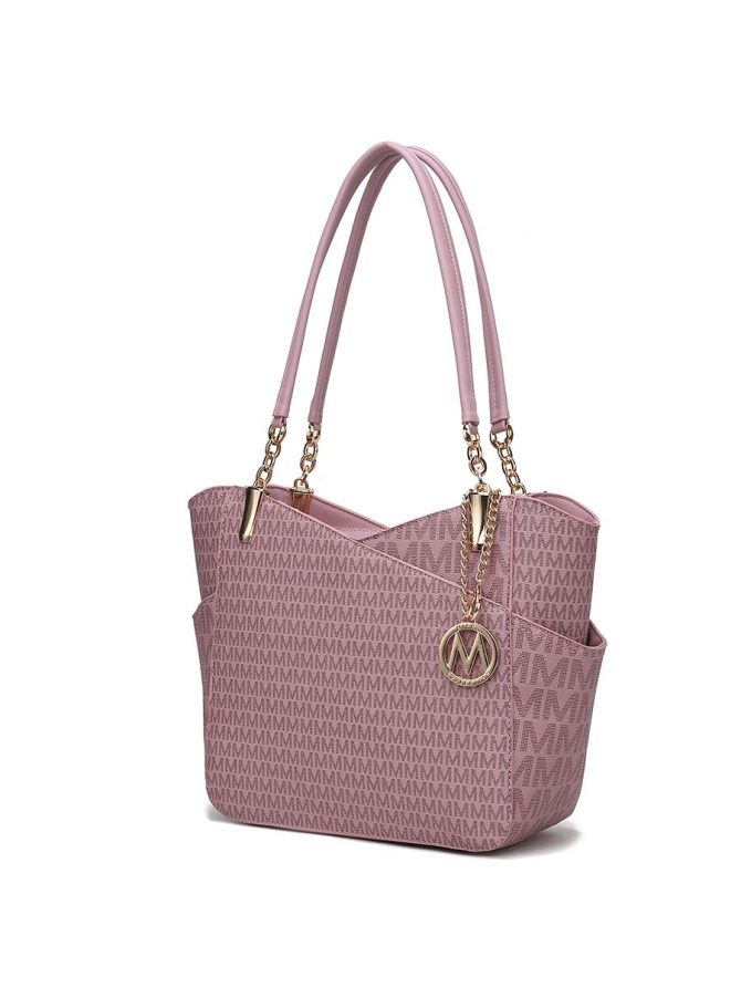 MKF Collection Jules M Logo Printed Vegan Leather Women Tote Bag by Mia k - Image 48
