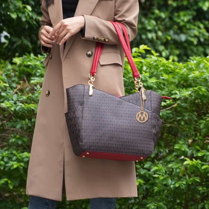 MKF Collection Jules M Logo Printed Vegan Leather Women Tote Bag by Mia k - Image 9