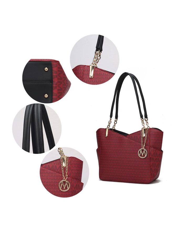 MKF Collection Jules M Logo Printed Vegan Leather Women Tote Bag by Mia k - Image 10