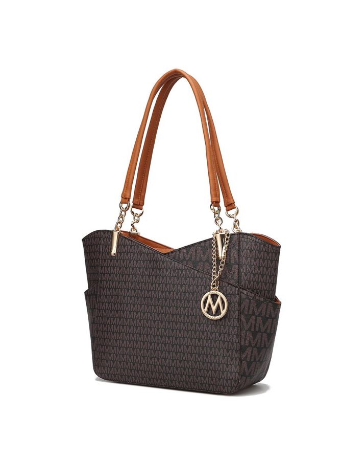 MKF Collection Jules M Logo Printed Vegan Leather Women Tote Bag by Mia k - Image 61