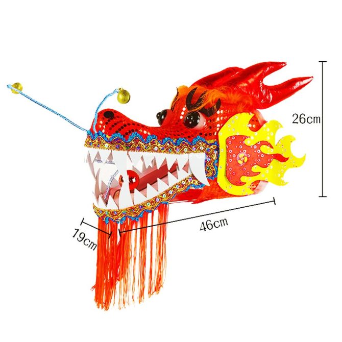 Lightweight Dragon Poi with 3D Dragon Head & Swing Rope Combo for Kids and Beginners, Flowy Dragon Ribbon Streamer Outdoor Fitness Golden Dragon Stage Prop Set - Image 3