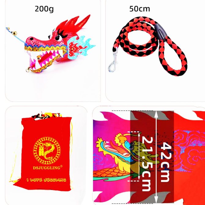 Lightweight Dragon Poi with 3D Dragon Head & Swing Rope Combo for Kids and Beginners, Flowy Dragon Ribbon Streamer Outdoor Fitness Golden Dragon Stage Prop Set - Image 26