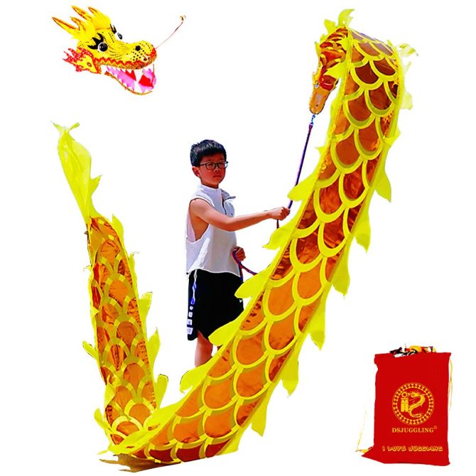 Lightweight Dragon Poi with 3D Dragon Head & Swing Rope Combo for Kids and Beginners, Flowy Dragon Ribbon Streamer Outdoor Fitness Golden Dragon Stage Prop Set - Image 71