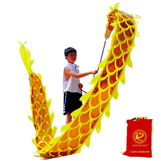Lightweight Dragon Poi with 3D Dragon Head & Swing Rope Combo for Kids and Beginners, Flowy Dragon Ribbon Streamer Outdoor Fitness Golden Dragon Stage Prop Set - Image 92