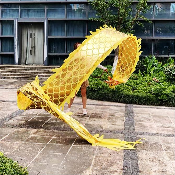 Lightweight Dragon Poi with 3D Dragon Head & Swing Rope Combo for Kids and Beginners, Flowy Dragon Ribbon Streamer Outdoor Fitness Golden Dragon Stage Prop Set - Image 103