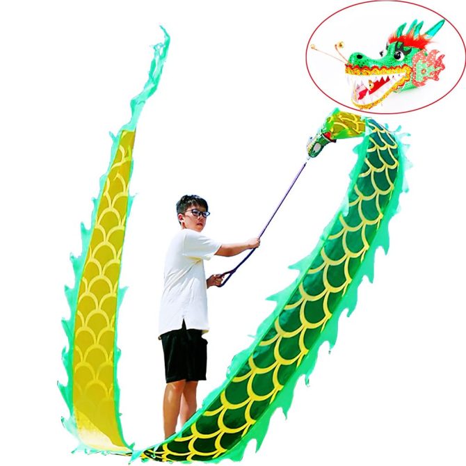 Lightweight Dragon Poi with 3D Dragon Head & Swing Rope Combo for Kids and Beginners, Flowy Dragon Ribbon Streamer Outdoor Fitness Golden Dragon Stage Prop Set - Image 83