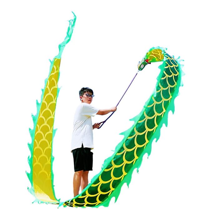 Lightweight Dragon Poi with 3D Dragon Head & Swing Rope Combo for Kids and Beginners, Flowy Dragon Ribbon Streamer Outdoor Fitness Golden Dragon Stage Prop Set - Image 38