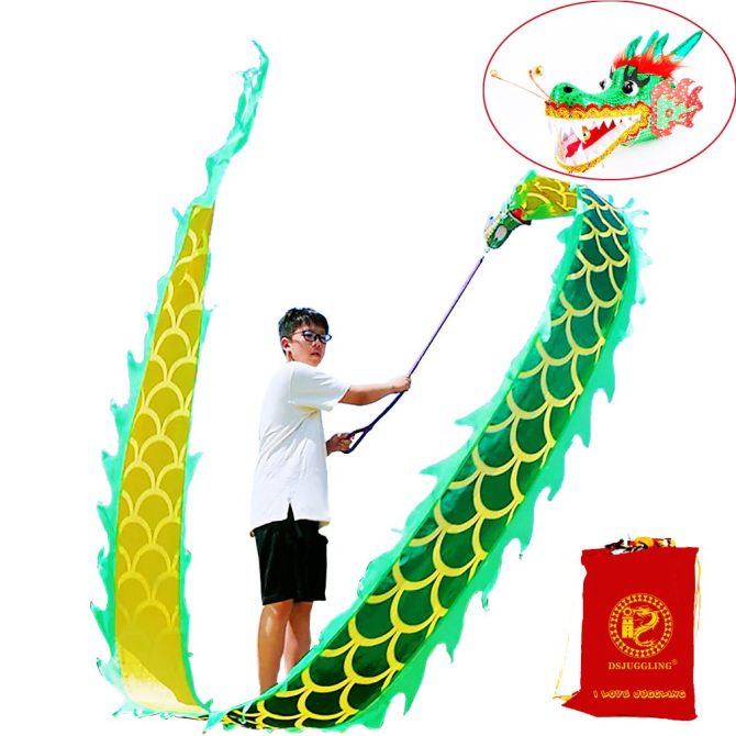 Lightweight Dragon Poi with 3D Dragon Head & Swing Rope Combo for Kids and Beginners, Flowy Dragon Ribbon Streamer Outdoor Fitness Golden Dragon Stage Prop Set - Image 37