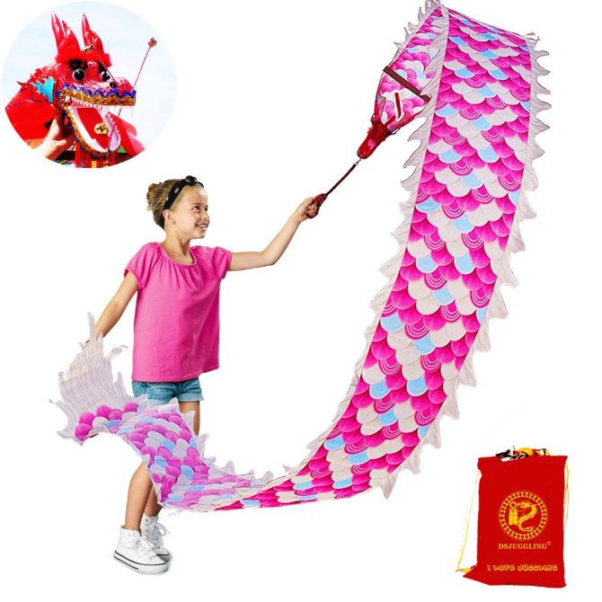 Lightweight Dragon Poi with 3D Dragon Head & Swing Rope Combo for Kids and Beginners, Flowy Dragon Ribbon Streamer Outdoor Fitness Golden Dragon Stage Prop Set - Image 87