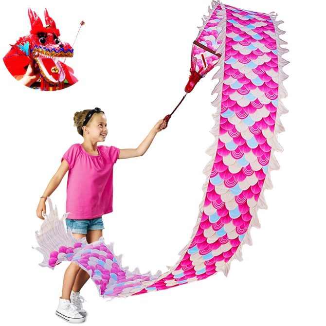 Lightweight Dragon Poi with 3D Dragon Head & Swing Rope Combo for Kids and Beginners, Flowy Dragon Ribbon Streamer Outdoor Fitness Golden Dragon Stage Prop Set - Image 77
