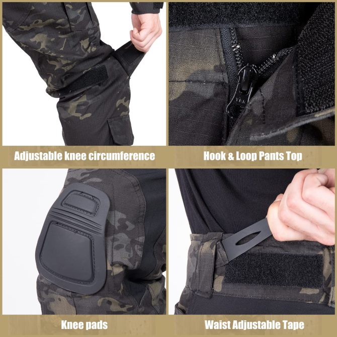 VOTAGOO G3 Combat Pants with Knee Pads Tactical Military Trousers Hunting Multicam Pants for Men Rip-Stop Airsoft Gear - Image 13