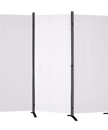 VEVOR Room Divider, 6.1 ft (102×71inch)Room Dividers and Folding Privacy Screens (3-panel), Fabric Partition Room Dividers for Office, Bedroom, Dining Room, Study, Freestanding, White