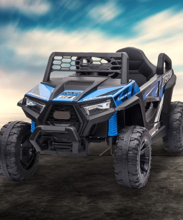 12V kids Ride On Mini UTV, Electric Car with Front LED Lights and Horn, Single Seat with a Safety Belt, Forward/Reverse Function