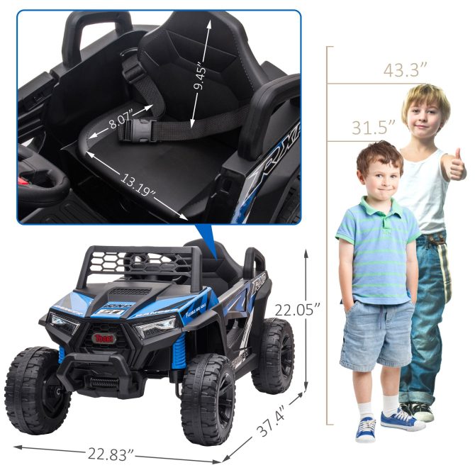 12V kids Ride On Mini UTV, Electric Car with Front LED Lights and Horn, Single Seat with a Safety Belt, Forward/Reverse Function - Image 7