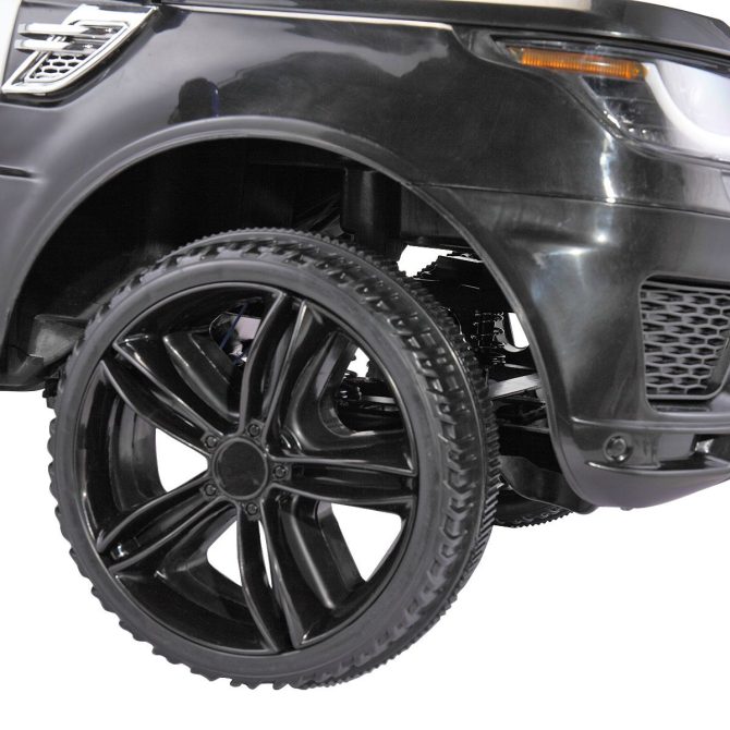 12V Kid Ride on Police Car with Parental Remote Control, Battery Powered Electric Truck with Siren, Flashing Lights,Music, Spring Suspension, Black - Image 13