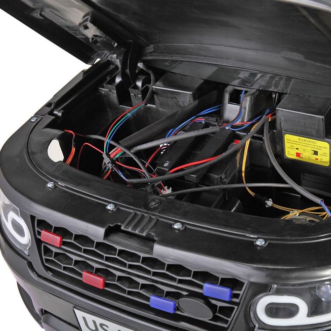 12V Kid Ride on Police Car with Parental Remote Control, Battery Powered Electric Truck with Siren, Flashing Lights,Music, Spring Suspension, Black - Image 17