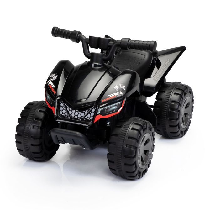Kids Ride-on ATV, 6V Battery Powered Electric Quad Car with Music, LED Lights and Spray Device, 4 Wheeled Ride-on Toy for Toddlers Age 3-5, Black - Image 3