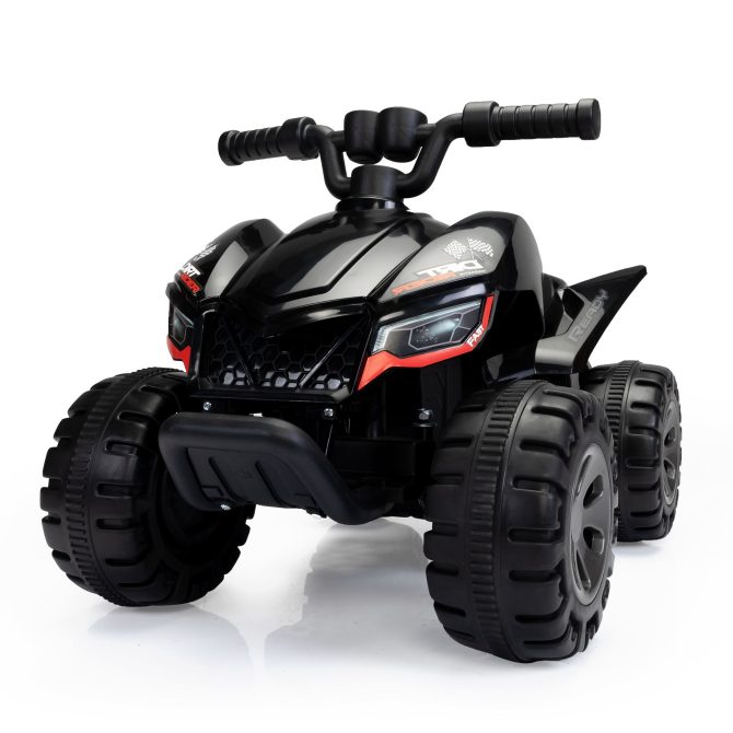 Kids Ride-on ATV, 6V Battery Powered Electric Quad Car with Music, LED Lights and Spray Device, 4 Wheeled Ride-on Toy for Toddlers Age 3-5, Black - Image 5