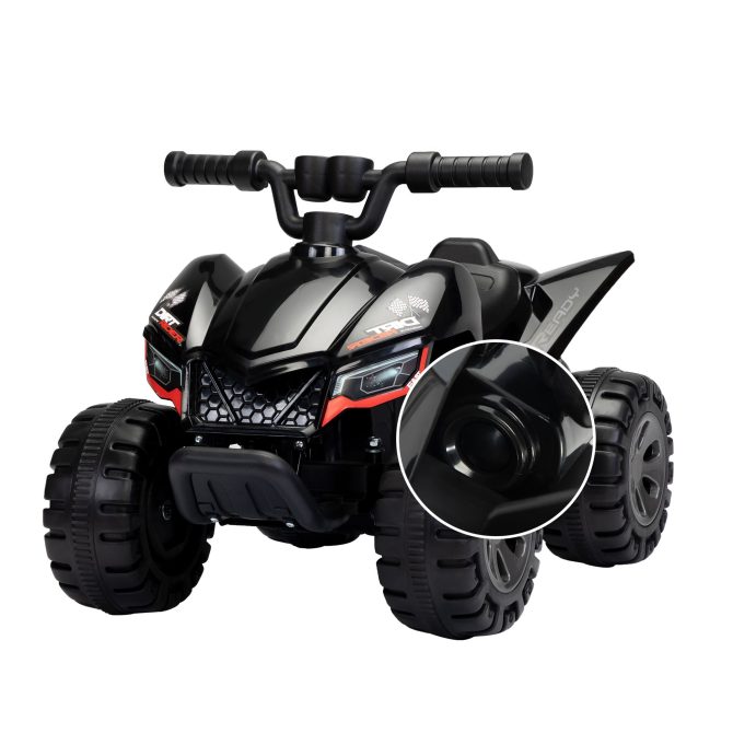 Kids Ride-on ATV, 6V Battery Powered Electric Quad Car with Music, LED Lights and Spray Device, 4 Wheeled Ride-on Toy for Toddlers Age 3-5, Black - Image 9