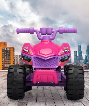 Kids Ride-on ATV, 6V Battery Powered Electric Quad Car with Music, LED Lights and Spray Device, 4 Wheeled Ride-on Toy for Toddlers Age 3-5, Rose Red