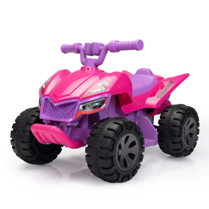 Kids Ride-on ATV, 6V Battery Powered Electric Quad Car with Music, LED Lights and Spray Device, 4 Wheeled Ride-on Toy for Toddlers Age 3-5, Rose Red - Image 5