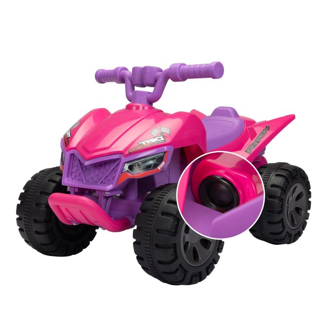Kids Ride-on ATV, 6V Battery Powered Electric Quad Car with Music, LED Lights and Spray Device, 4 Wheeled Ride-on Toy for Toddlers Age 3-5, Rose Red - Image 7